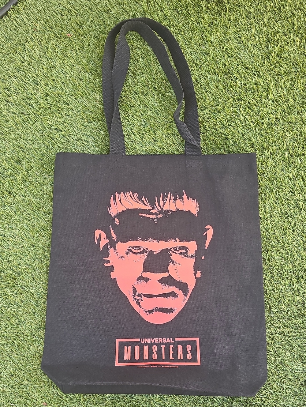 Universal Monsters Black Tote with Frankenstein Monster Graphic